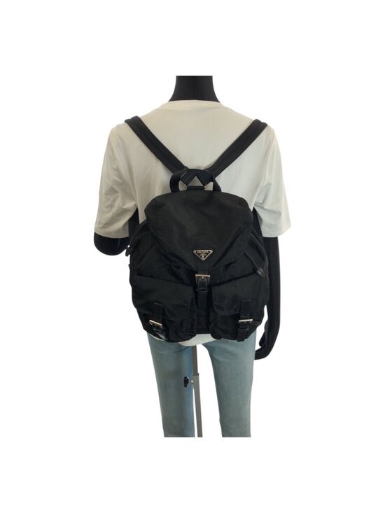 Prada Tessuto Black Silver Nylon Backpack main image 4
